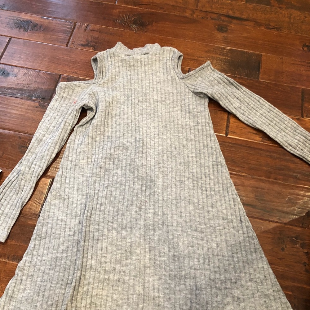 cold shoulder, mock neck, sweater dress